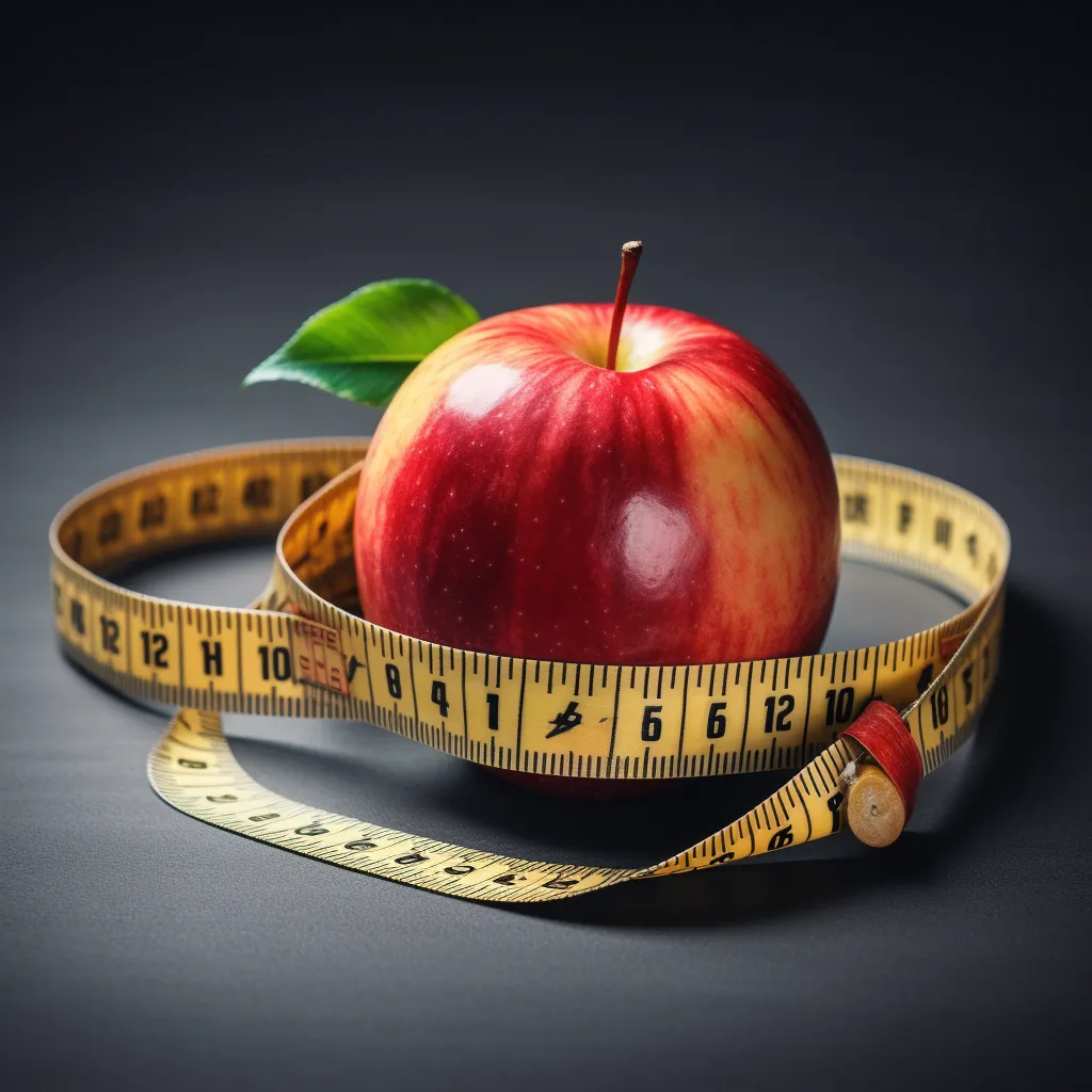 фото измерительная рулетка на яблоке